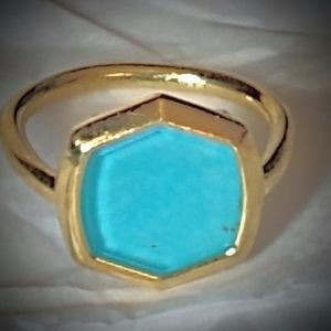 Davis18 karat gold vermeil cocktail ring in turquoise.